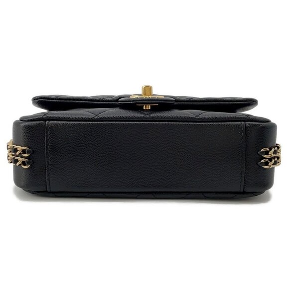 CHANEL Mini Matelasse ChainShoulder Bag Calfskin Black - Picture 13 of 14